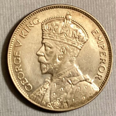 1935 New Zealand George V  Silver Half Crown Choice AU cd