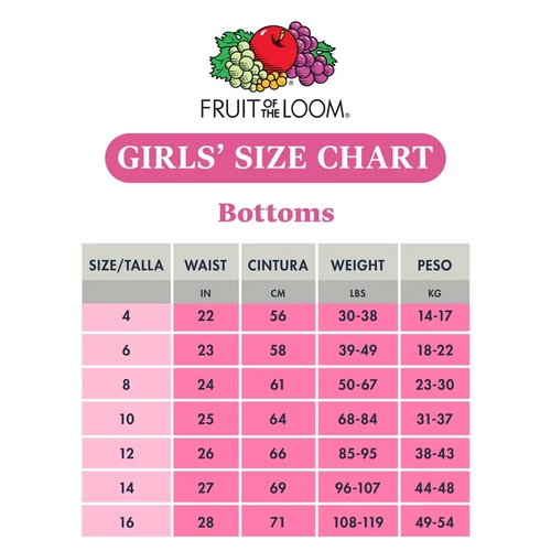 Fruit of the Loom Girls Cotton Brief Underwear, Assorted, Size: 14 - Picture 6 of 6