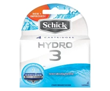 Schick Hydro 3 Refill Razor Blade Cartridges, 4 Count BNIB
