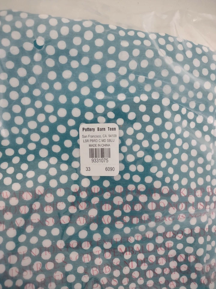 Pottery Barn Teen Mini Dot Scalloped Memo Board Cover Fabric Sea Blue ~ NEW - Image 4 of 4