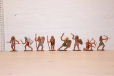 LOT 8 FIGURES PLASTIC "SOLDADOS EGIPCIOS" ORIGINALES JECSAN SPAIN 50/60s