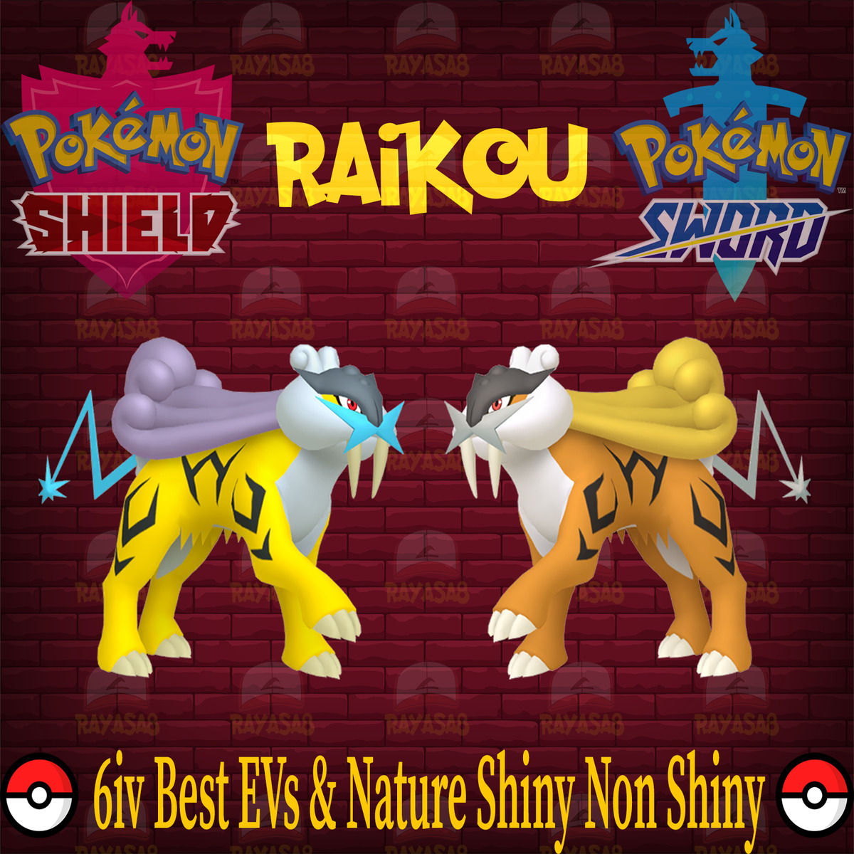 Pokemon Brilliant Diamond and Shining Pearl Raikou 6IV-EV Trained