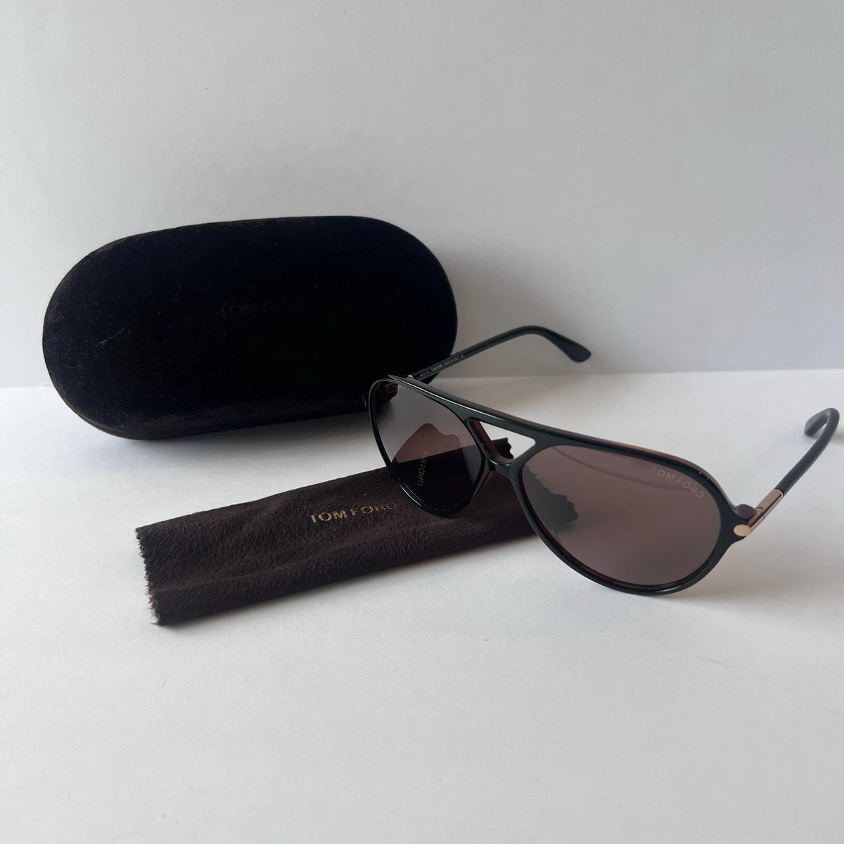 Tom Ford TF693 “Ehsan” Aviator Sunglasses Gold 28F – 60mm – Full Set Tom Ford Gold Brown Sunglasses for Men for sale | eBay main image 2
