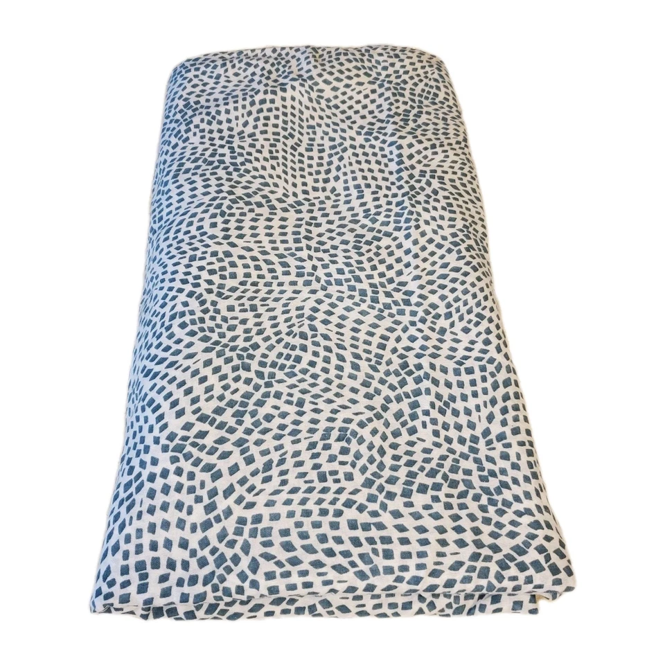 Funda nórdica Ikea Queen estampado abstracto mezcla de algodón blanco y verde azulado usada en excelente estado ligera Foto 2 de 4