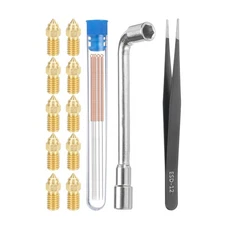 3D Nozzles Kit, 10pcs Brass Nozzles 0.6mm Nozzle Cleaning Needles