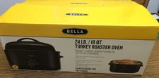 New Bella 24lb/18Qt Black Whole Turkey Roaster Oven YORO-18N-L Easy Cooking