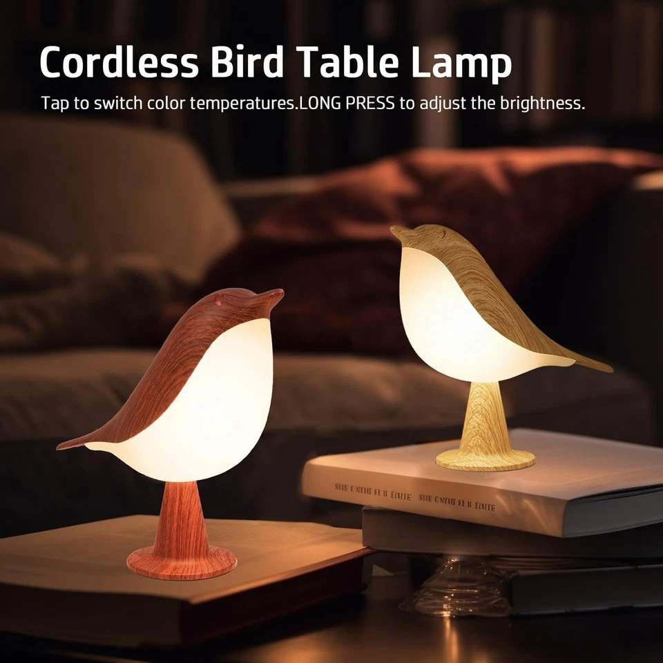 2 Cute Bird Lamps Combo,Small Bedside Lamps with 3 Color Temperature and Adjusta - Image 2 of 4