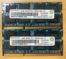 RAMAXEL 4GB 2x2GB 2Rx8 PC3-10600S DDR3 SODIMM Laptop Memory RAM