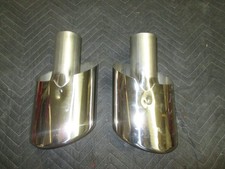 Dual Exhaust Chrome Lh Rh Tips Oval 2.5 Inlet 3 X 4.5 Outlet