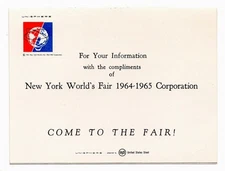 ORIG 1964-1965 NYWF - SIGNED SUPV INFORMATION / BUSINESS CARD - MADELINE TRUSLOW