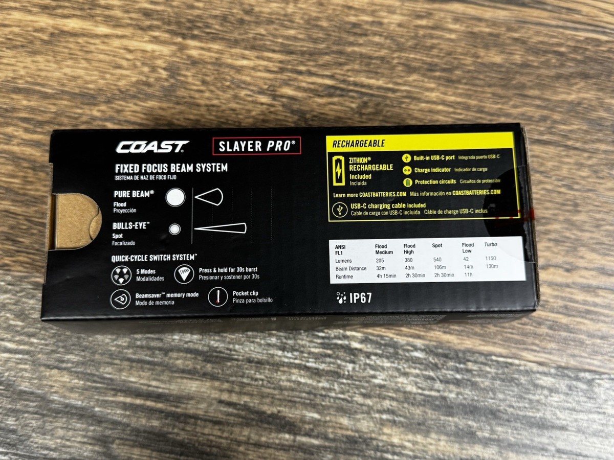31364 COAST Green Slayer Pro 1150 Lumen Rechargeable Flashlight