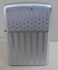 Zippo Lighter B 06 All Chrome, Stars And Stripes Lighter Parts or Repair READ