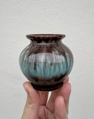 Vintage W.German Tropfglasur Studio Kunstkeramik Keramik Miniatur Knospe Birne Vase