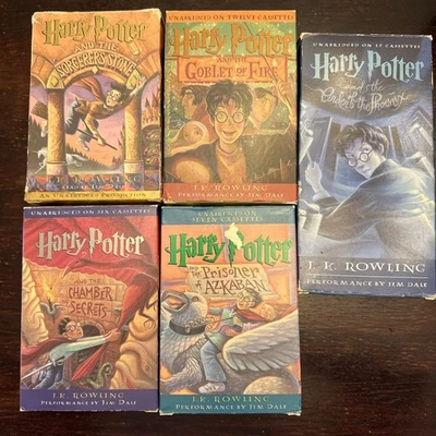 HARRY POTTER Audiobook Cassette Tapes Lot of 5: - Image 1 of 4