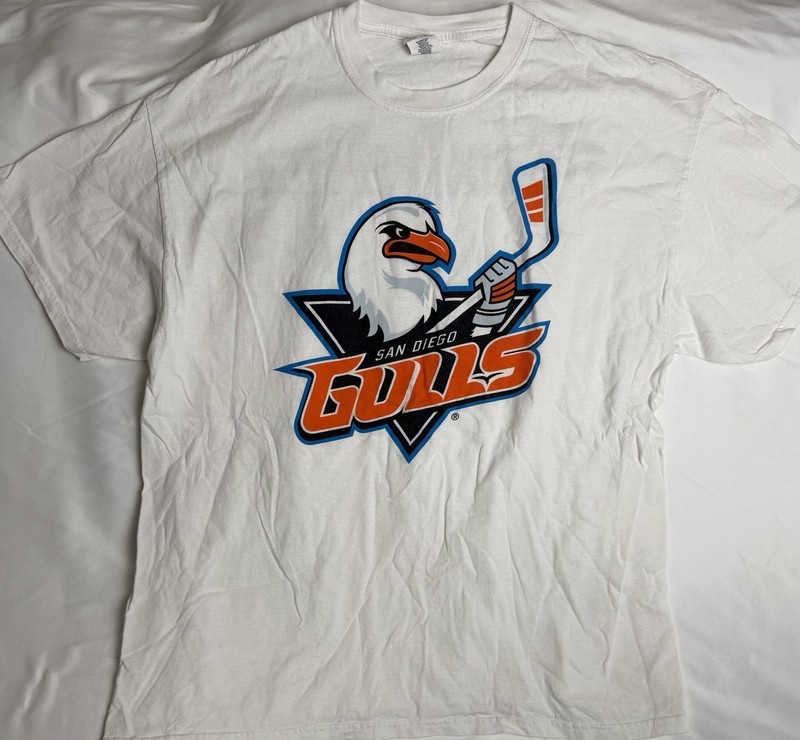 XL￼San Diego Gulls Hockey Team T Shirt White. New Condition, # Join The Nest