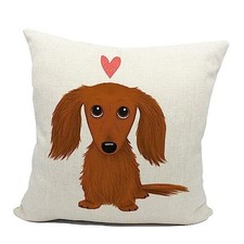 Dachshund Gifts, Dachshund Throw Pillow Covers 18x18,Dachshund Mom Beige5