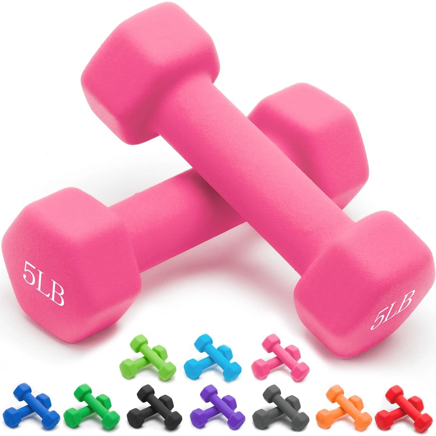 Weights Dumbbells Set with Various Color and Weights and Compatible, 1-15 LB,...