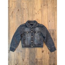 VTG Squeeze Original Denim Girls Jacket Dark Stone Wash Size L 6 Y2K
