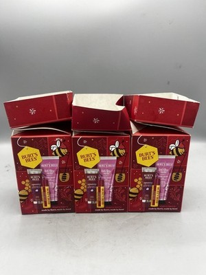 Lot Of 3 Burt's Bees Merry Berry Value Pack Lip Balm, Tinted Balm And Hand Cream