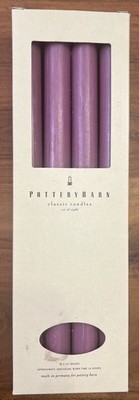 Pottery Barn Classic Candles Tapers Purple Lavender Set of 8 in Box 12''