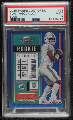 2020 Contenders Optic Blue Prizm 14/99 Tua Tagovailoa PSA 9 MINT Rookie RC 0rm0