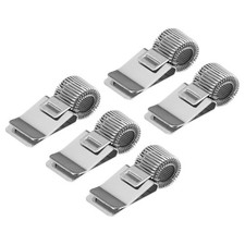 5Pcs Pen Holder Clip, Metal Single Loop Pen Clip Holder, Silver Tone