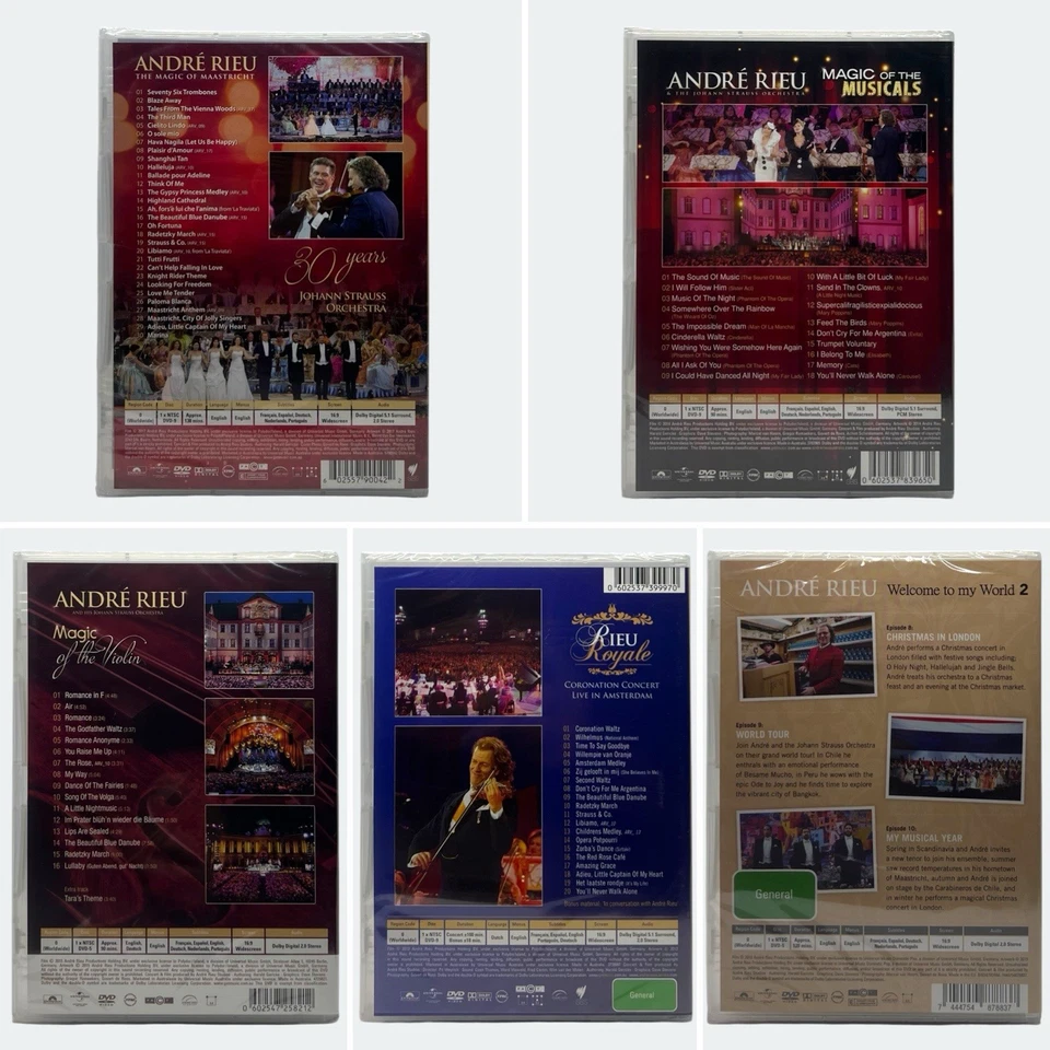 Andre Rieu 5x Universal DVD Bundle (Region ALL, NTSC) - Brand New & Sealed - Image 2 of 4