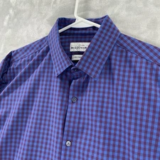 Mizzen + Main Shirt men's Large Standard Fit Leeward Button Up Performance Plaid
