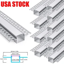 10Pcs 1m Each Drywall LED Aluminum Channel System w/ Flange for LED Strip Light