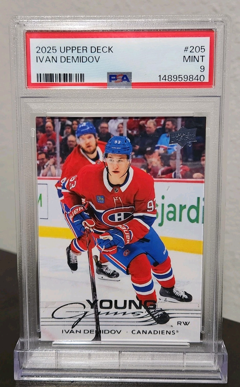 2025 Upper Deck Ivan Demidov Young Guns Rookie Card #205 PSA 9 Canadians RC