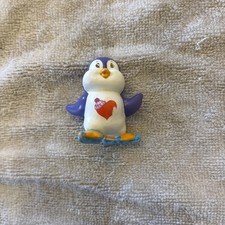 Vintage 1985 Care Bear Cozy Heart Penguin Snow Ice skating 1.75  1985. ST1