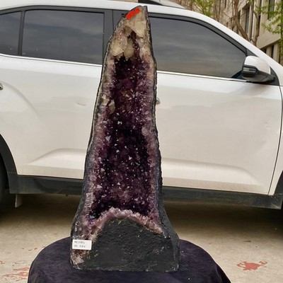40.3LB  Natural Amethyst Geode Quartz Crystal Cluster Cathedral Energy healing