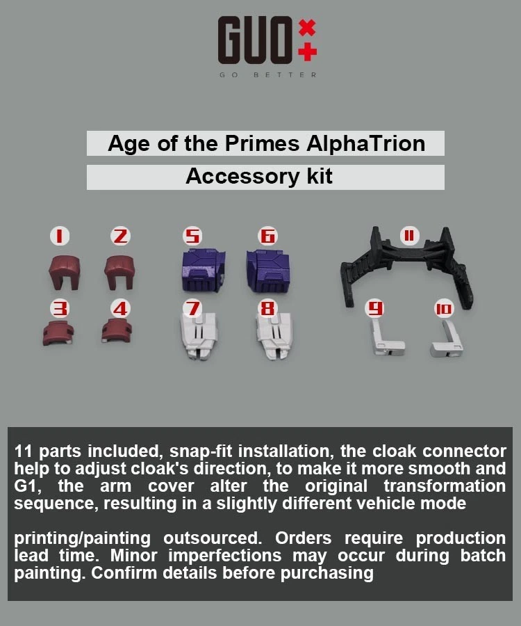 READY !  GO BETTER FILLE Upgrade Kit For AGE OF THE PRIMES ALPHA TRION - Image 2 of 4