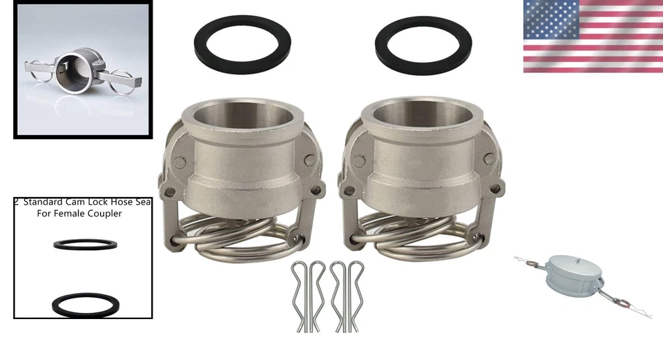 4" Aluminum Cam and Groove Fitting Set - Image 2 of 4