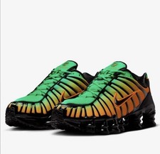NUOVO Nike Shox TL Uomo Taglia 12 Verde/Arancione Shock Brillante Ceramica Nero AV3595-301 