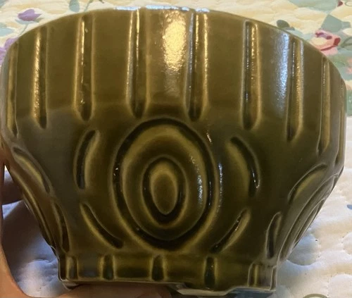 McCoy 477 USA Green Ceramic Flower Pot