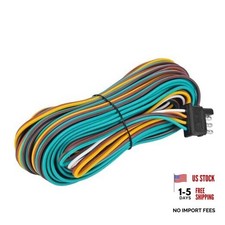 35FT Trailer Wiring Harness Kit, 4-Way Trailer Wire, Wishbone Style Trailer