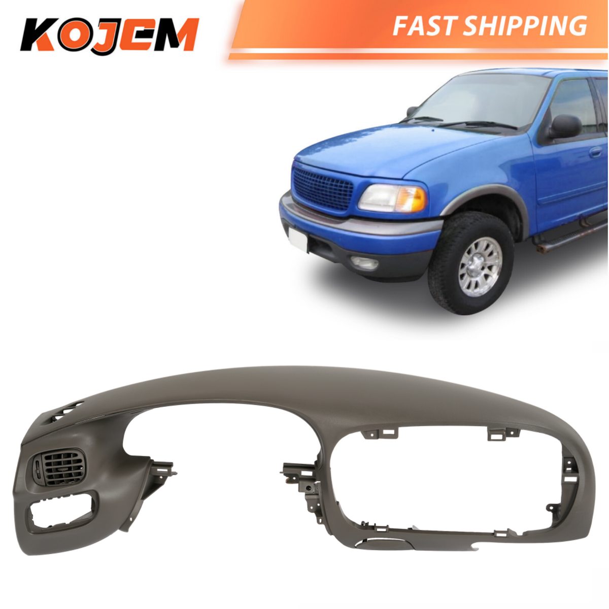 Bisel De Tablero Gris Para Ford F150 Y Expedition 1997-2003 – Ajuste Directo Y Acabado Original