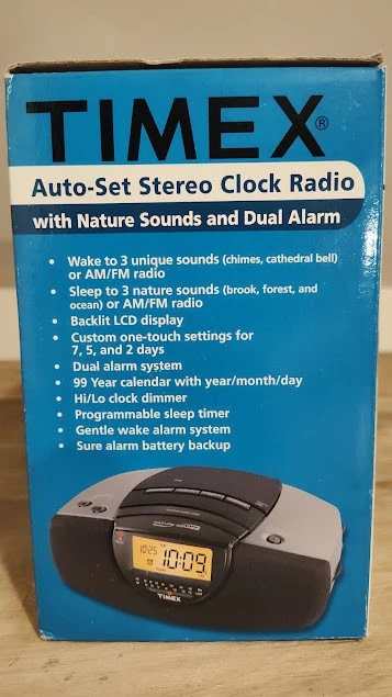 Timex T276B Alarm Clock Radio-Nature Sounds-AM/FM-Corded - Brand New In Box - Image 4 of 4
