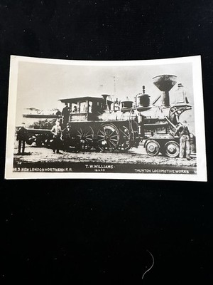 New London Northern Tauton Locomotive Works 1870s Train RPPC PHOTO POSTCARD Rare