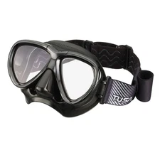 TUSA Intega Black Silicone/Black Diving Mask with Fabric Strap (M-2004QBF-BK)