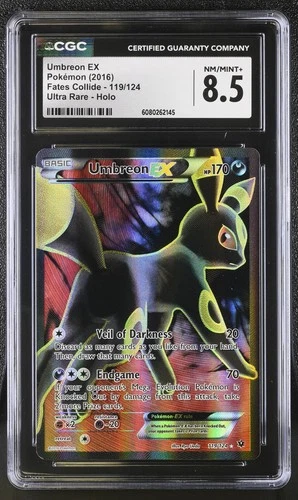 CGC 8.5 Umbreon EX 2016 Fates Collide 119/124 Ultra Rare Holo Pokemon Card