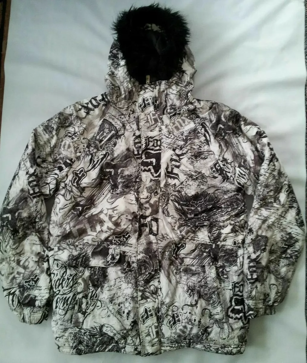 RARE FOX RACING SNOWMOBILE SNOWBOARD WINTER WITH HOOD FULL ZIPP