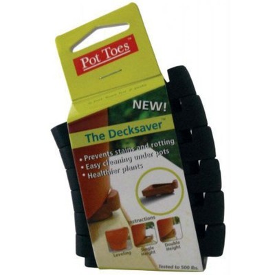 Pot Toes  PT-06BLCS The Decksaver  Plant Stand Elevator, Black, 3'', 6-Pack