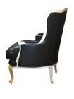 Louis XVI Bergere, Winged Back, Genuine Leather Armchair — photo 3