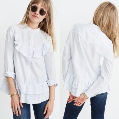 Madewell x Karen Walker  Striped Annie Shirt Size Small