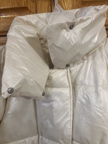 Women's Short Relaxed Puffer Jacket - A New Day™ Cream XXL - Picture 5 of 6