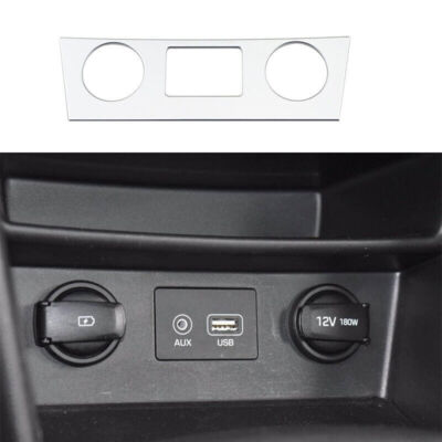 Matte Silver Console Cigarette Lighter Panel Trim Fit For Hyundai Kona  2018-2022