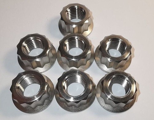M10 x 1.25 titanium Grade 5 12 point bi hex flange nuts - Picture 11 of 17