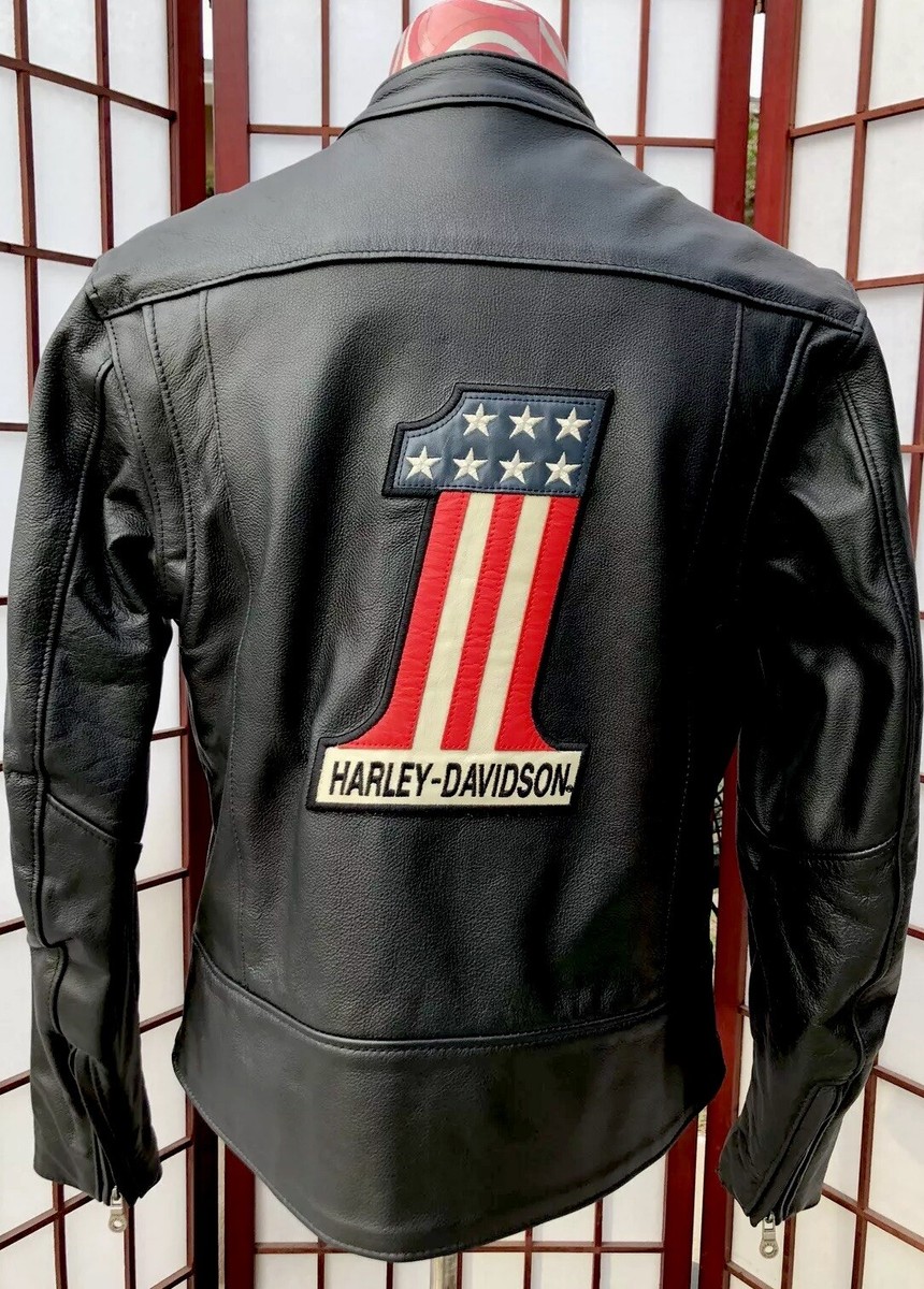 Harley Davidson Retro #1 Black Leather Jacket 97103-04VW